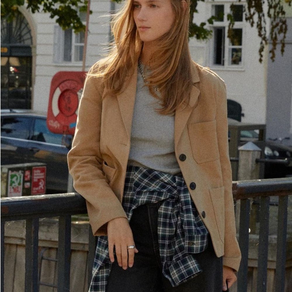 AND YOU Fredericks Pocket Tailored Jacket (Beige) Size 1